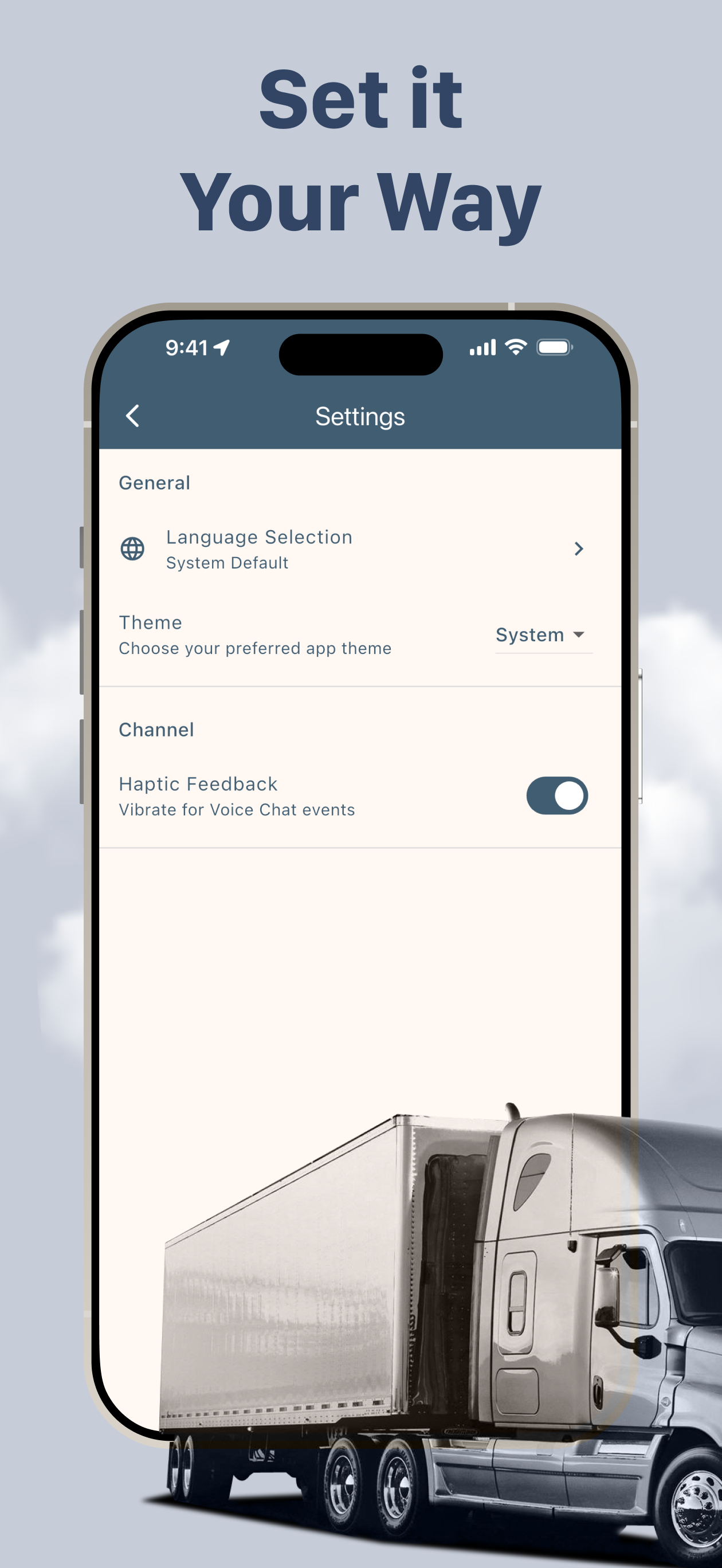 RotaTalk iPhone Supported Language Screen