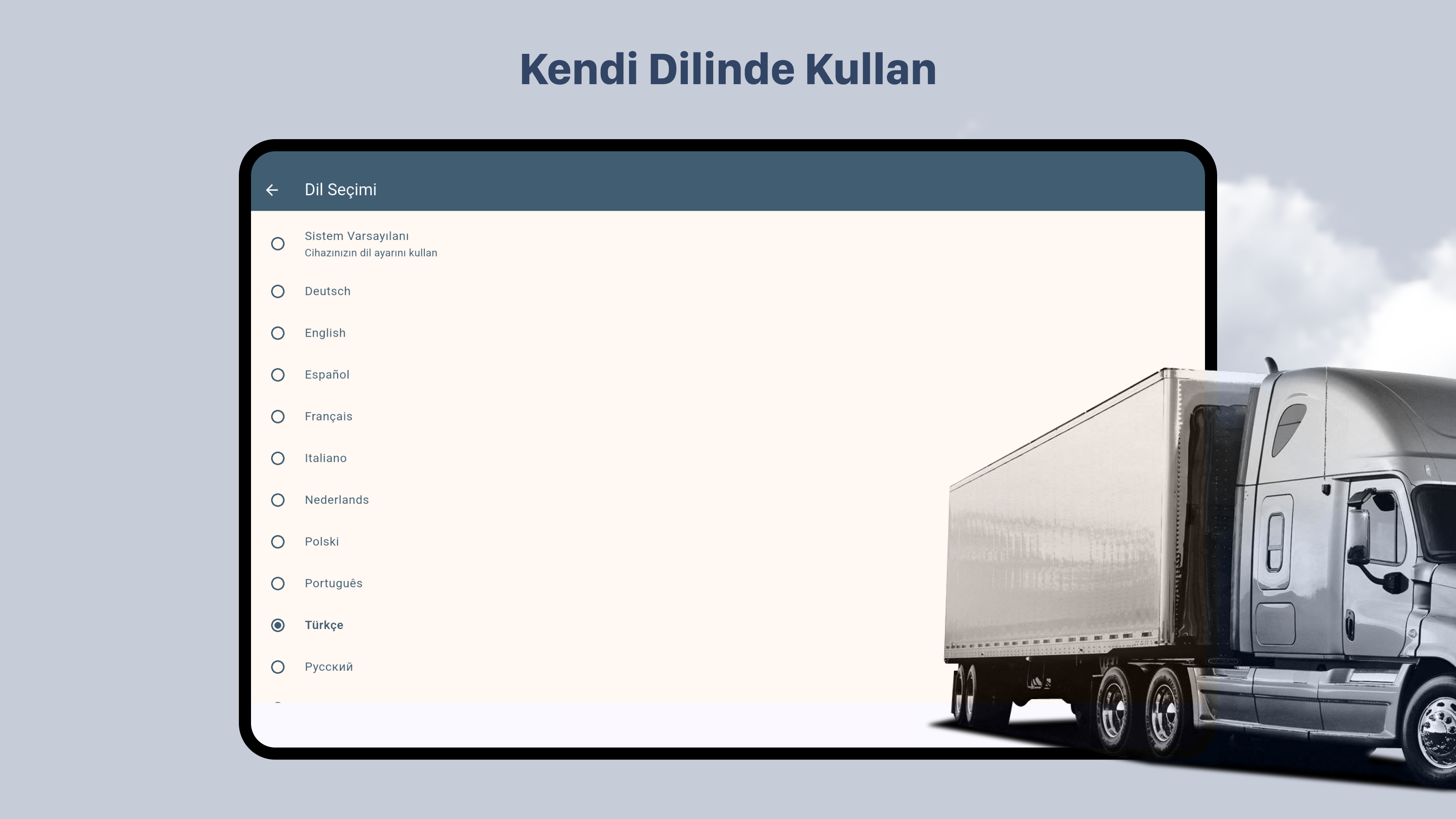 RotaTalk Android 10-inç Tablet Ayarlar Ekranı